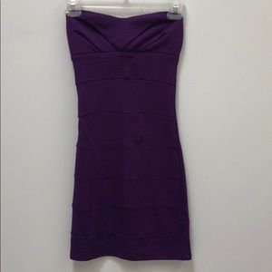 Purple Strapless Dress